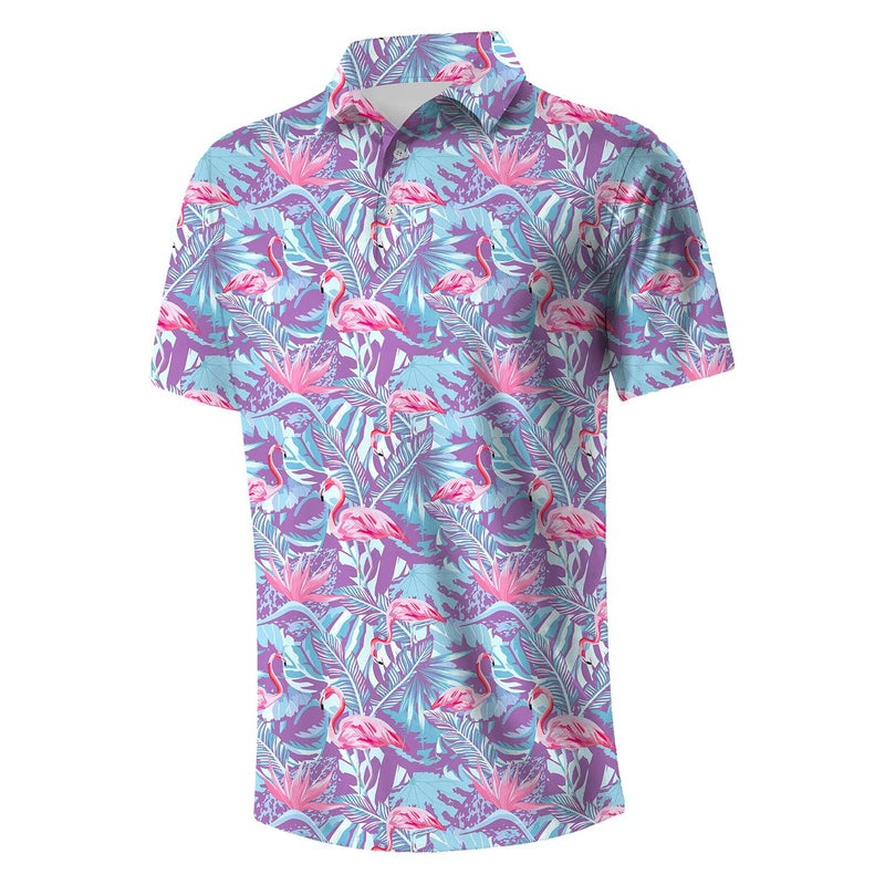Men'S Golf Shirt Short Sleeve Fun Printed Golf Polo Lightweight Dry Quick Dry Collar Golf - Image 4