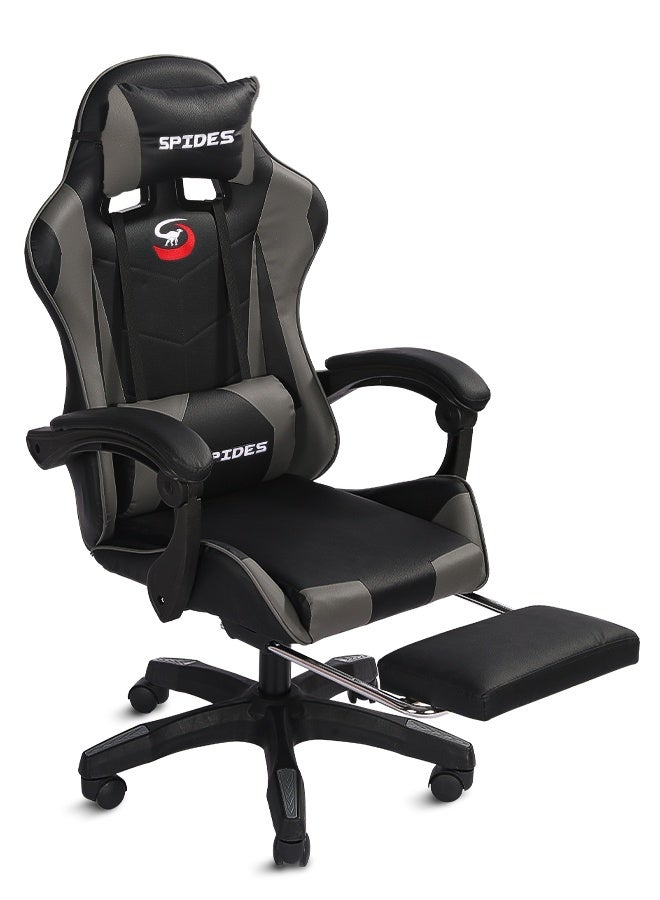Spides Ergonomic Gaming Chair with Footrest Computer Gaming Chair Height Adjustable Video Game Chairs Ergonomic High Back Gaming Chairs with Neck Pillow and Headrest 360° Rotation with Neck and Lumbar Support for Office Home  - Image 1