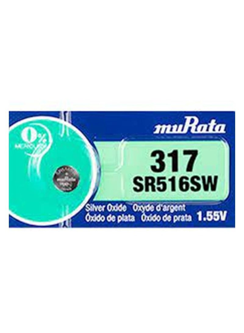 muRATA 5-Pieces Murata SR516SW / 317 Silver Oxide 1.55V (muRata) Japan Batteries - Image 2
