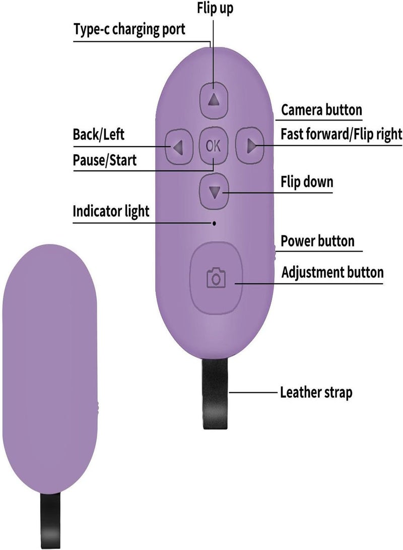 GGOOT Selfie Remote Control Shutter, Wireless Page Turner with Lithium Battery | Hands-Free Photo & Video Control for Smartphones &  Tablets - Image 4