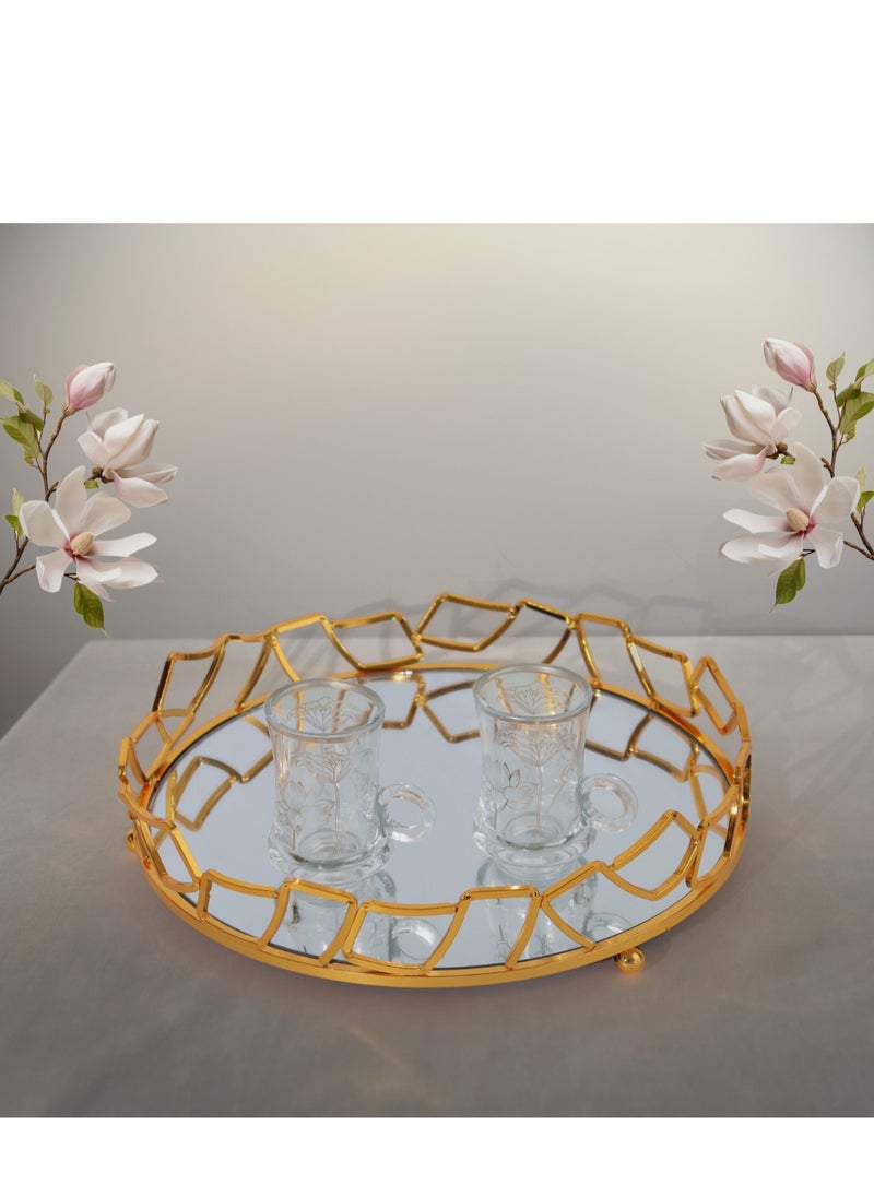 Round Metal Breakfast Tray for Living Room Home, Glass Tea Tray for Tea and Tea Table Gold Color - pzsku/ZAA6EBEA5B512553E262BZ/45/_/1730812555/3889cfa9-eb84-4e9e-a8eb-ca8c0d2333d8