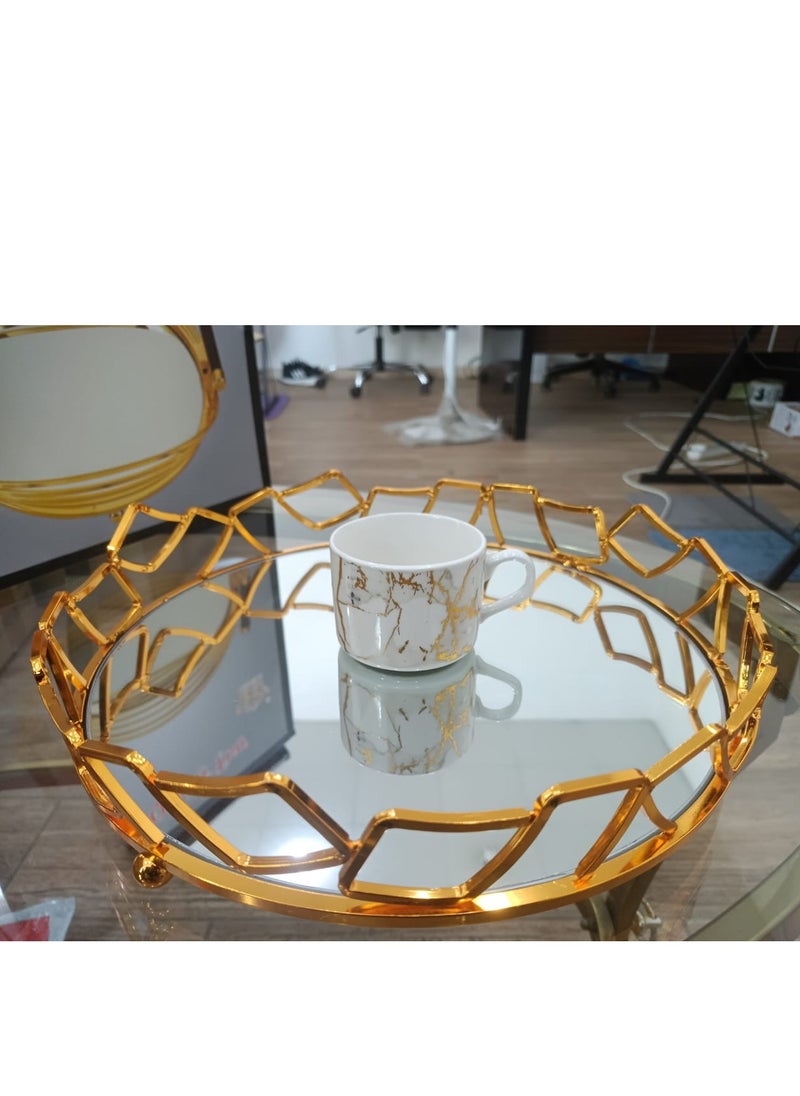 Round Metal Breakfast Tray for Living Room Home, Glass Tea Tray for Tea and Tea Table Gold Color - pzsku/ZAA6EBEA5B512553E262BZ/45/_/1730812557/a9d7f35d-9bb0-41fc-be57-4198b8ec00dc