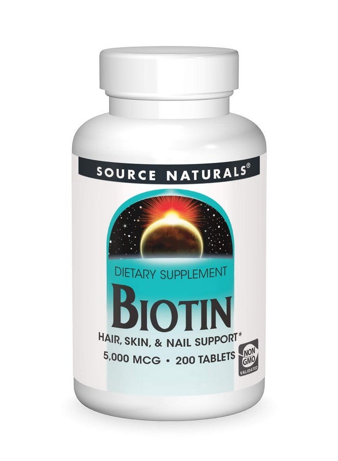 Source Naturals Biotin 5000Mcg High Potency B Vitamin Nutrients Support Healthy Hair Skin & Nails Maximum Strength Biotin Deficiency Supplement 200 Tablets - Image 2