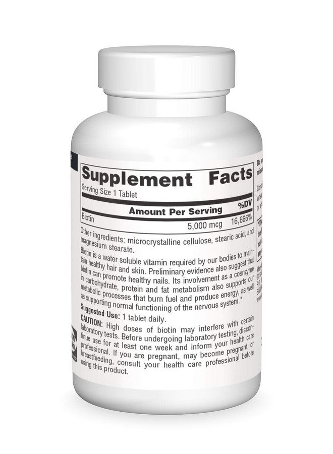 Source Naturals Biotin 5000Mcg High Potency B Vitamin Nutrients Support Healthy Hair Skin & Nails Maximum Strength Biotin Deficiency Supplement 200 Tablets - Image 4