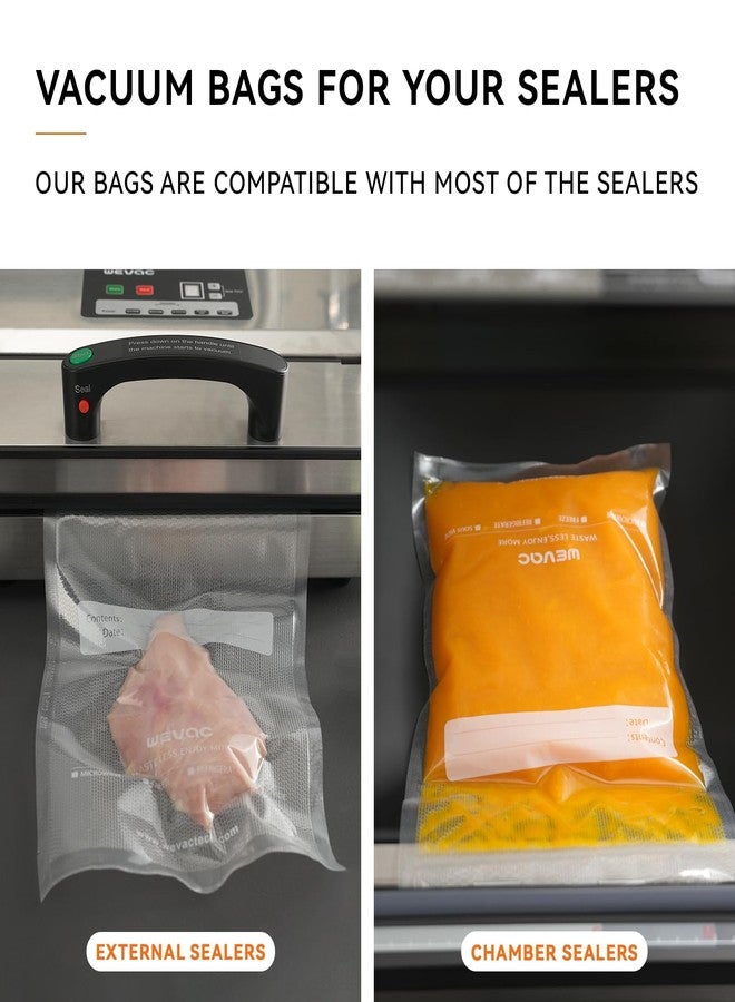 Wevac 6" x 10", 8" x 12" and 11" x 16" Precut Bags, 150 Count, Vacuum Sealer Bags for Food, Heavy Duty, Great for Food Storage, Sous Vide and Meal Prep, - Image 3