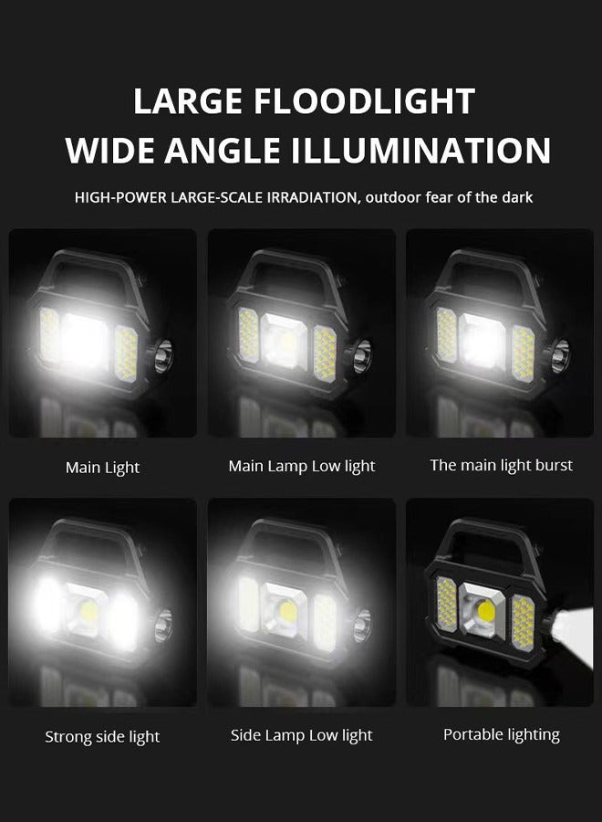 GROIC Solar Handheld Flashlight with USB Emergency Power Bank, 6 Modes Rechargeable Multifunction Lights Super Bright LED Searchlight, Lightweight Waterproof Portable for Fishing Outdoor Camping - Image 5
