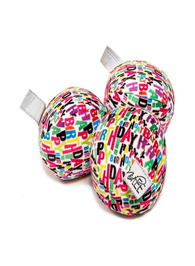 Midlee Plush Birthday Balls Dog Toy- Set of 3 (Small) - Image 1