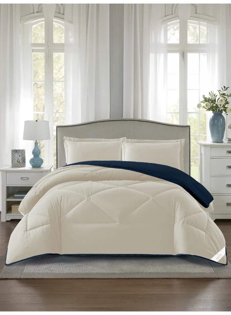 Donetella Bedding Comforter Set, King Size 260x240 cm - 3-Pcs Solid Quilted Bed Set, Microfiber Fabric - 1 Comforter And 2 Pillow Shams