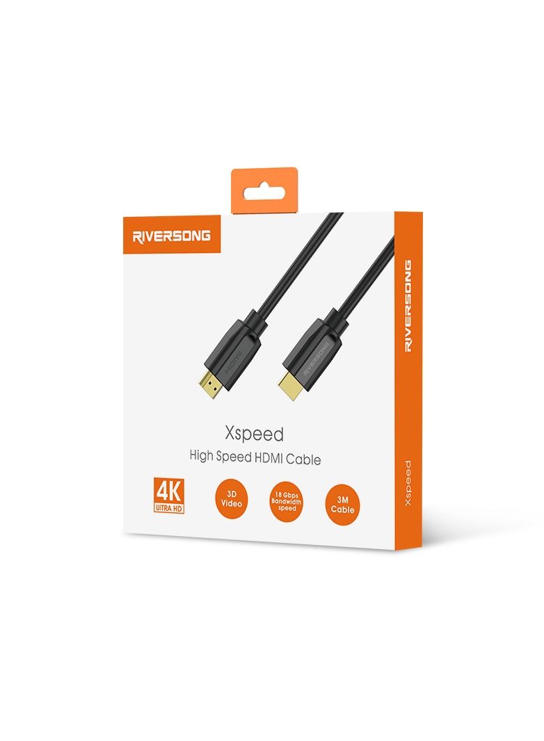 ريفرسونج كابل HDMI فائق القوة 3 متر من Riversong Xspeed HD12 بتقنية Kevlar – نقل صورة 4K عالي الوضوح وسرعة فائقة - Image 3