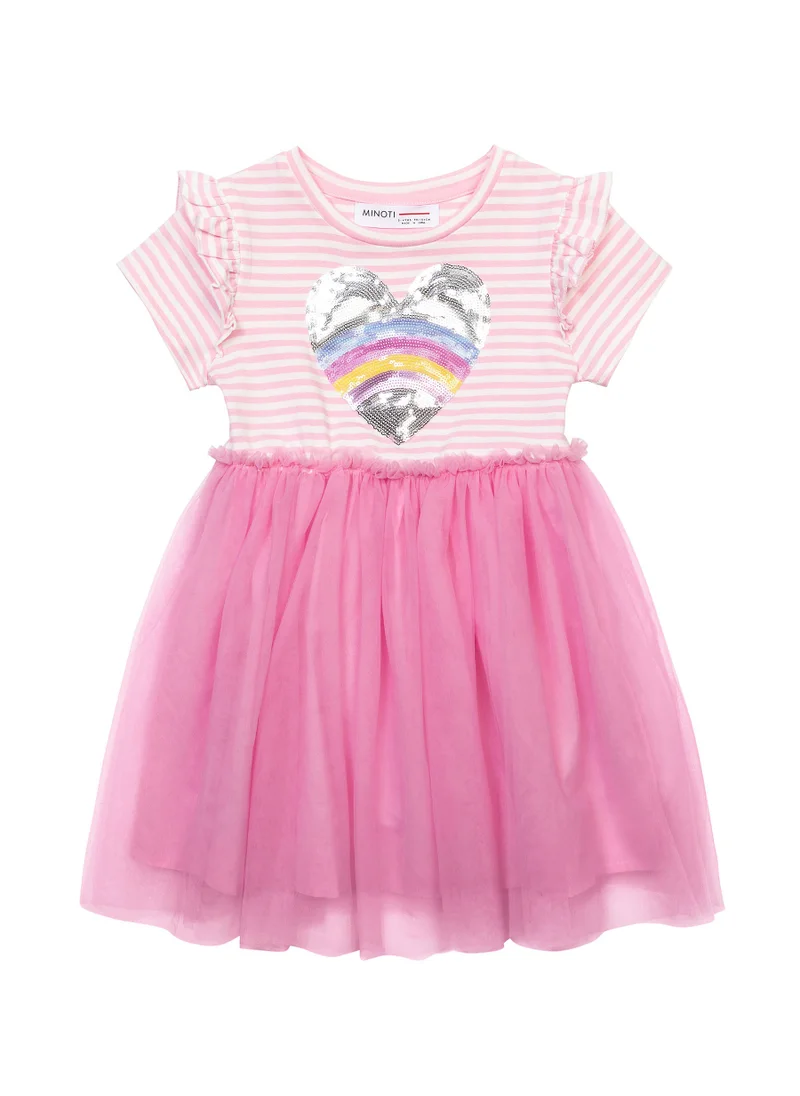 MINOTI Kids Girls Frill Sleeve Dress