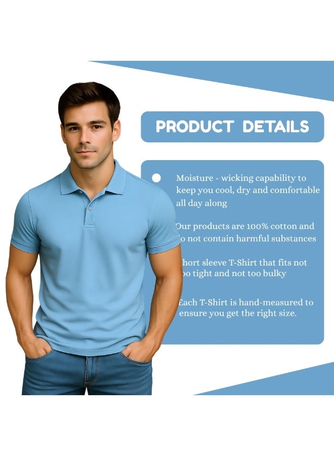 PRINTSHOP4ME Pack of 10 Pcs Men's Regular-Fit Golf Polo T-shirt Pure Cotton Short Sleeve 220 GSM Basic Colors - Image 4