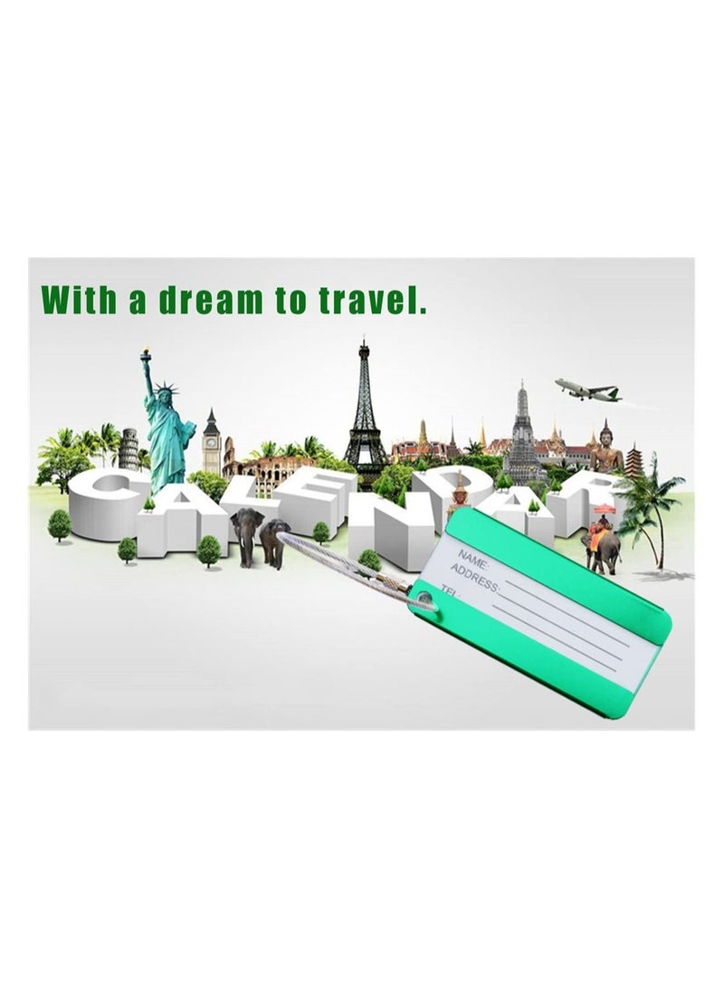 SYOSI Luggage Tags, Aluminium Alloy Suitcase Tags, Travel Labels Set with Steel Loop and ID for Luggage, Baggage Handbag School Bag Suitcase Instrument Tag Label, Baggage Identifier (8 Pack) - Image 4