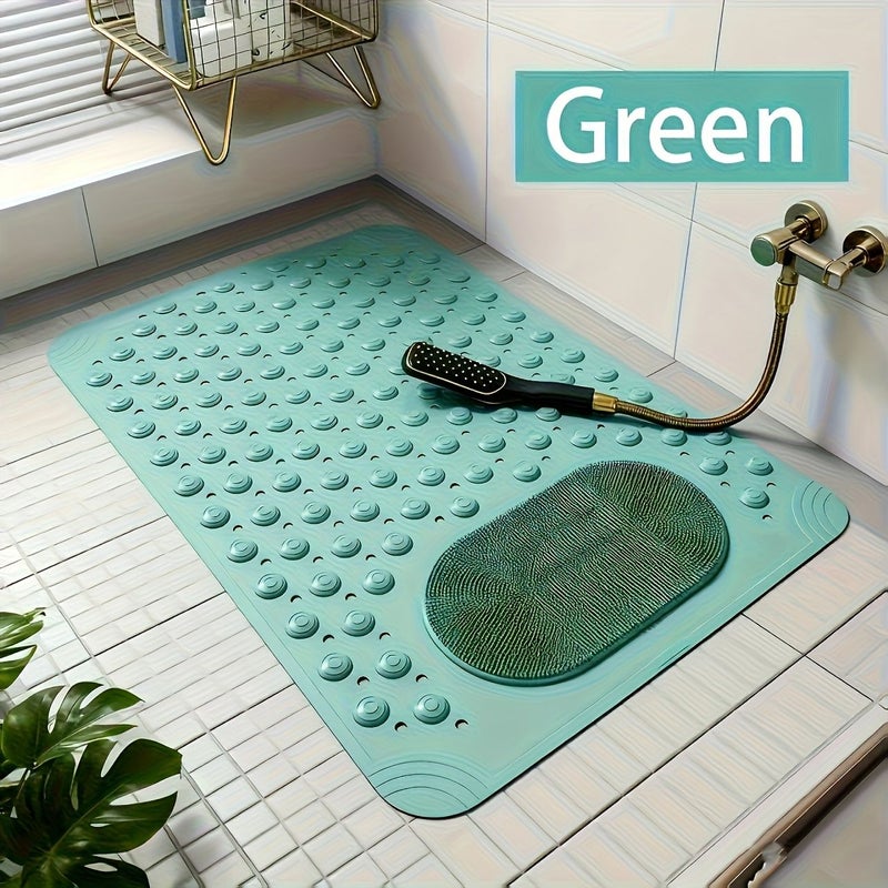 1pc Grey Non Slip Massage Shower Mat Rectangular Safety Pad For Bathroom Home Must Have Holiday Gift - Image 5