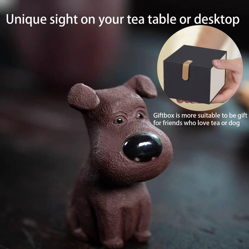 EAEDMY Reliable durability Purple Sand Tea Pet Angry Cat Bat Tortoise Puppy Figurine, Cute Kungfu Pet Gift for Tea Lover Friend, Home Decoration Ornament (Cat Puppy Figure & Gift Box) Timely planned dispatch - Image 2