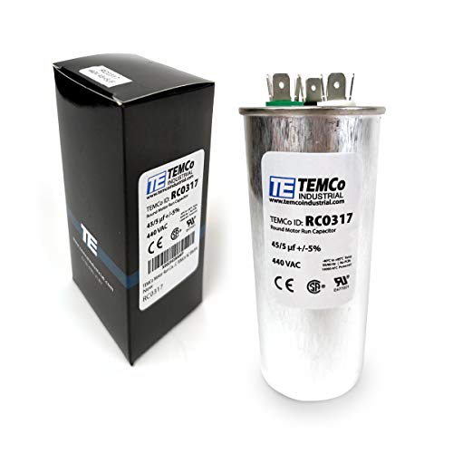 TEMCo Industrial TEMCo 45+5 uF Dual Run Capacitor CBB65, 45/5 MFD, 440V, Round, 50/60Hz | for HVAC AC Fan, Motor, Blower Applications - Image 4