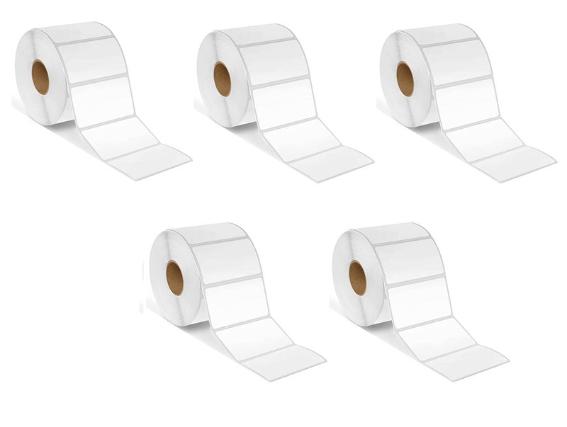 True-Ally 50x38 Direct Thermal Barcode Label Sticker - 2 x 1.5 inches - 50mm x 38mm - 1000 Labels Per Roll - White Self Adhesive Sticker for Printing Barcoding (5 Roll per Pack (5000 Labels)) - Image 1