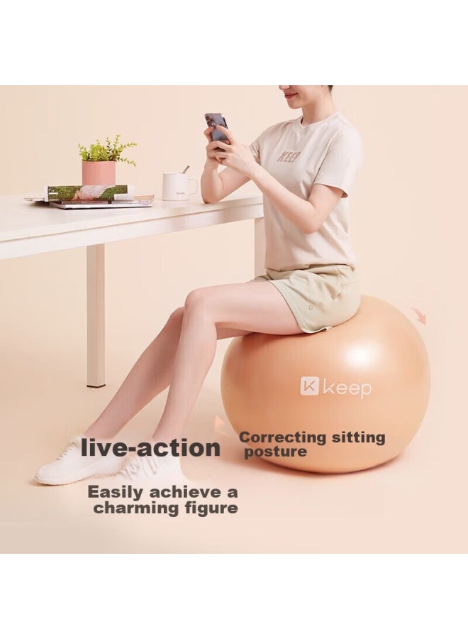 Keep 75cm Yoga Ball, Professional Anti-burst And Non-slip, Thickened, Highly Elastic, Pressure-resistant, Suitable For Pregnant Women, Swiss Ball, Twilight Orange - Image 4