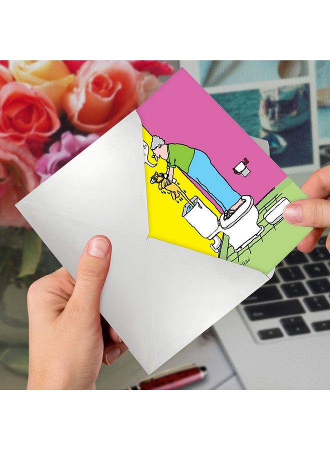 NobleWorks - 1 Funny Cartoon Card for Birthdays - Humor Bday Comic, Notecard with Envelope - Hiding Cat C6189BDG - Image 5