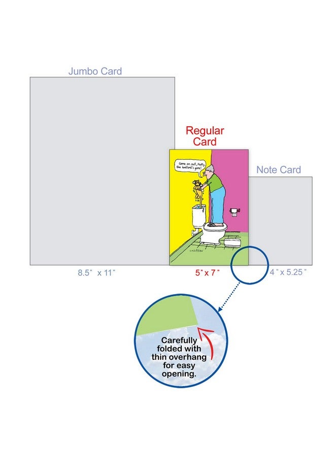 NobleWorks - 1 Funny Cartoon Card for Birthdays - Humor Bday Comic, Notecard with Envelope - Hiding Cat C6189BDG - Image 4