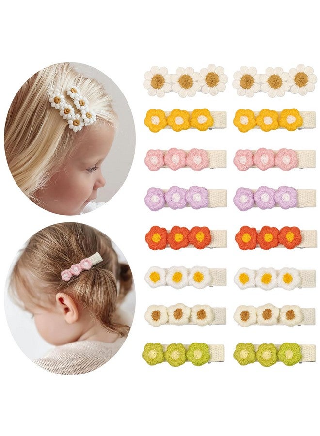 CellElection 16PCS Daisy Flowers Hair Clips for Baby Girls Fully Lined Toddlers Hair Clips Floral Baby Barrettes for Hair Accessory Toddlers Girls Infants Kids - Image 1