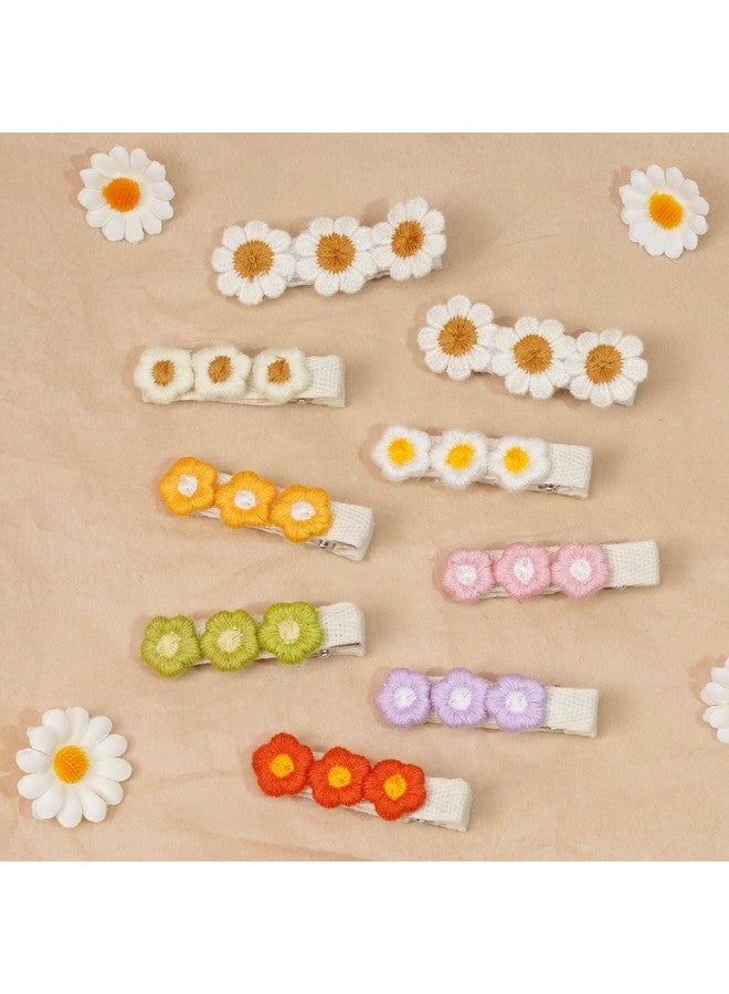 CellElection 16PCS Daisy Flowers Hair Clips for Baby Girls Fully Lined Toddlers Hair Clips Floral Baby Barrettes for Hair Accessory Toddlers Girls Infants Kids - Image 3