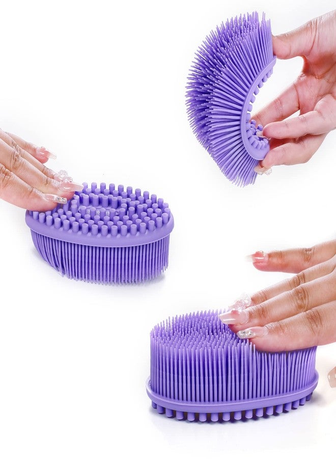 TDHDIKE Silicone Body Scrubber Loofah - Set of 3 Soft Exfoliating Body Bath Shower Scrubber Loofah Brush for Sensitive Kids Women Men All Kinds of Skin(Purple/Green/Pink) - Image 3