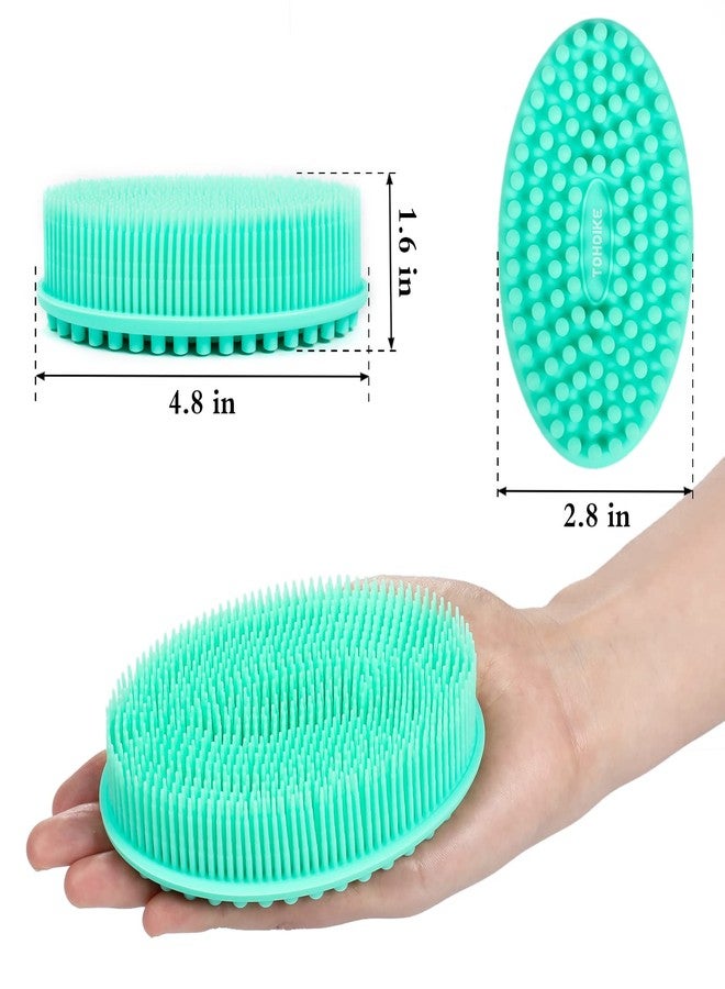 TDHDIKE Silicone Body Scrubber Loofah - Set of 3 Soft Exfoliating Body Bath Shower Scrubber Loofah Brush for Sensitive Kids Women Men All Kinds of Skin(Purple/Green/Pink) - Image 2