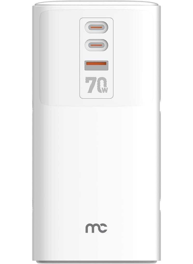 MYCANDY PS-D100 Power Socket – 70W | Fast Charging | Multi-Port Extension | Type-C & USB-A Output | White - Image 2