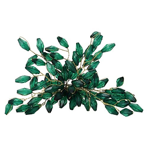 ITOS365 Napkin Rings Set of 12 for Dining Table Decoration Parties Everyday Metal Napkin Holder Leaf Dark Green (Pack of 12) - Image 4