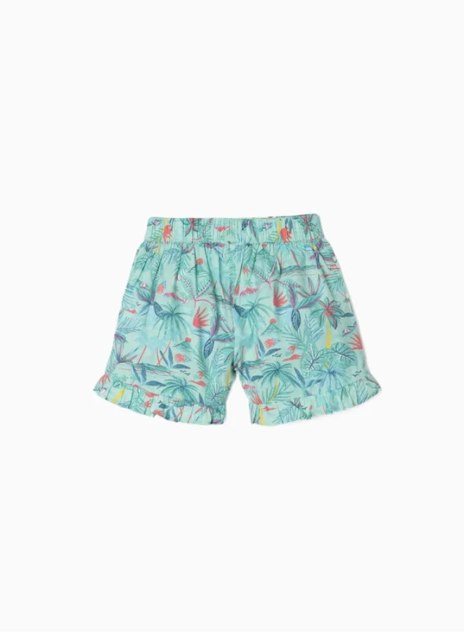 زيبي Shorts for Girls 'Tropical', Aqua Green