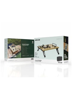 GREEN LION GCS-20 Foldable Camping Stove with Carry Bag / 4000W Heating Power / Stainless Steel Burner / Sturdy Handles - Khaki  - Image 3