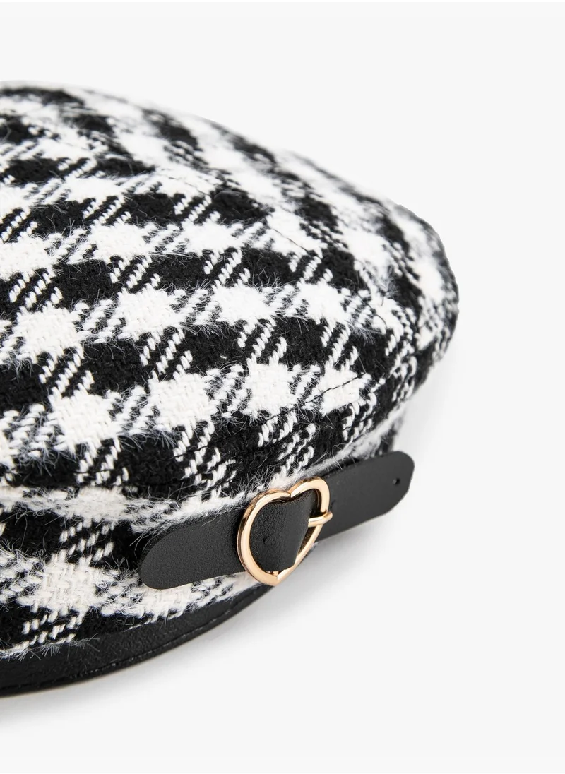 كوتون Checkerboard Patterned  Beret