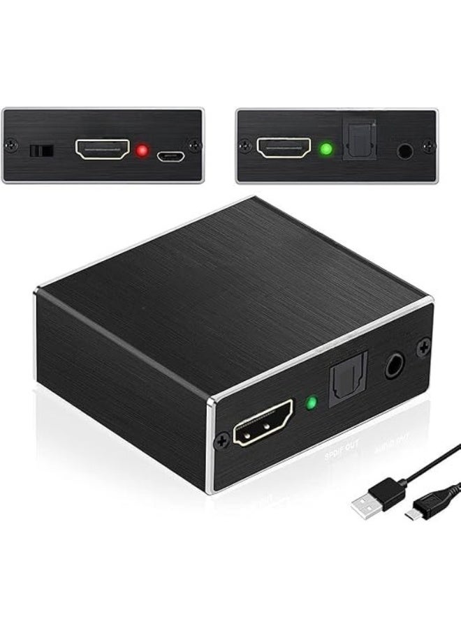 Mini HDMI Audio Extractor – 4K@60Hz HDMI to HDMI + Optical SPDIF + 3.5mm AUX Audio Output, Supports TV, Game Consoles, DVD & Streaming Devices - Image 2