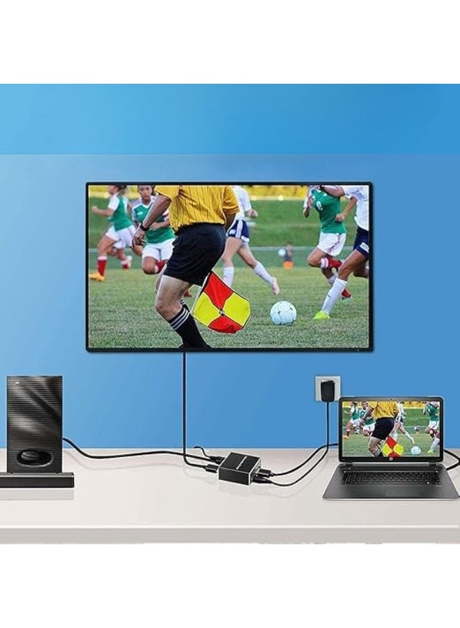 Mini HDMI Audio Extractor – 4K@60Hz HDMI to HDMI + Optical SPDIF + 3.5mm AUX Audio Output, Supports TV, Game Consoles, DVD & Streaming Devices - Image 3