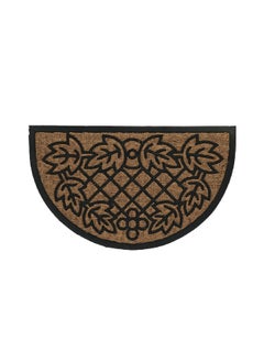 HONEYBEE Printed Elegant Design Wrought Halfmoon Door Mat Black and Brown 45 x 75 cm WRP-507 