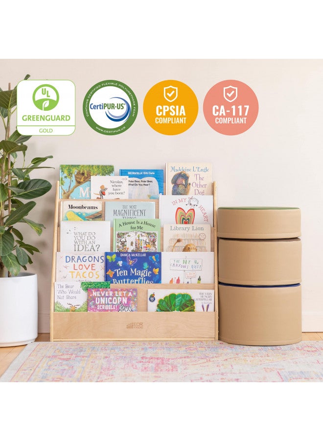 ECR4Kids ECR4Kids SoftZone Colorful Stump Stool Set, Flexible Seating, Earthtone, 3-Piece  - Image 5