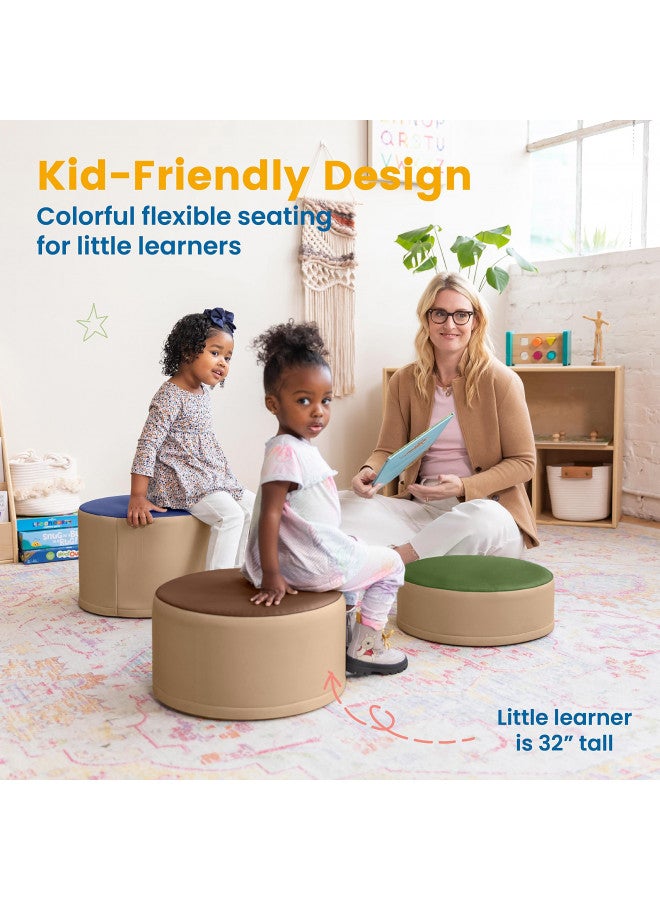 ECR4Kids ECR4Kids SoftZone Colorful Stump Stool Set, Flexible Seating, Earthtone, 3-Piece  - Image 3