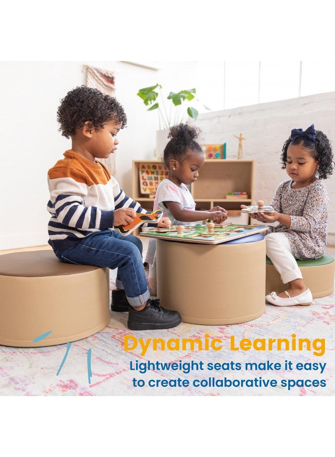 ECR4Kids ECR4Kids SoftZone Colorful Stump Stool Set, Flexible Seating, Earthtone, 3-Piece  - Image 4