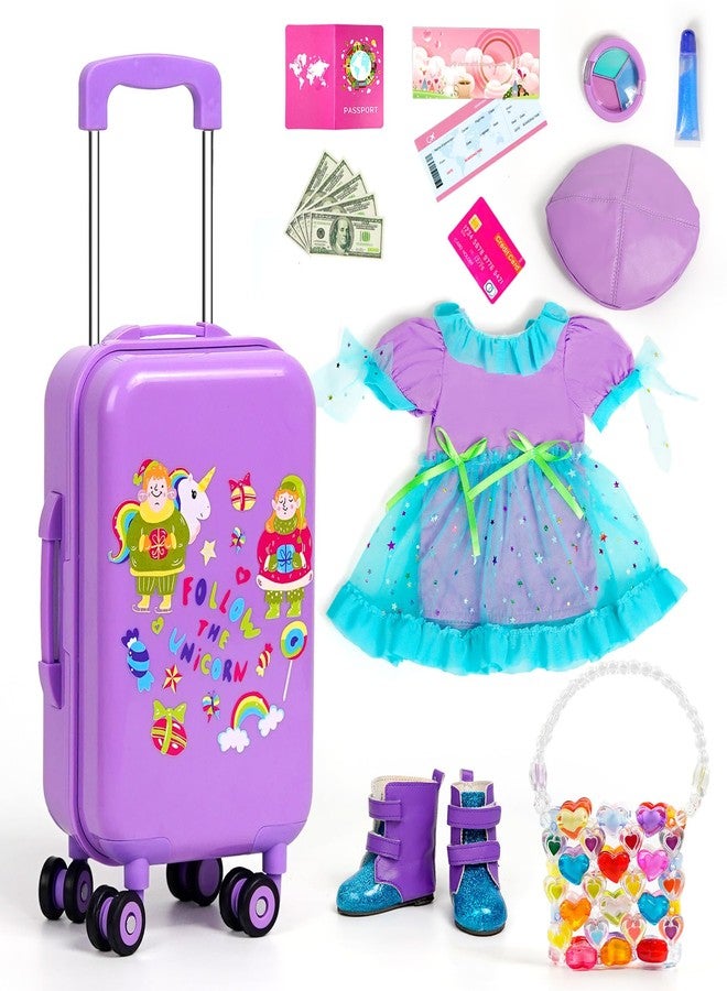 WONDOLL 18-inch-Doll-Clothes and Accessories - Doll-Travel-Suitcase Luggage, Clothes and Shoes, Handbag, Berets,Passport, Notebook, Travel Gear Play Sets(No Doll) - Image 2