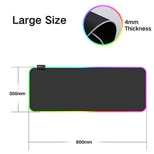 Offbeat - RGB Gaming Mouse Pad, Non-Slip Rubber Base, Soft Glowing 14 LED Modes | 2 Brightness Mode | Large Extended Gaming Desk Keyboard Pad Mat (800 x 300 x 4 MM) XXL - Image 4