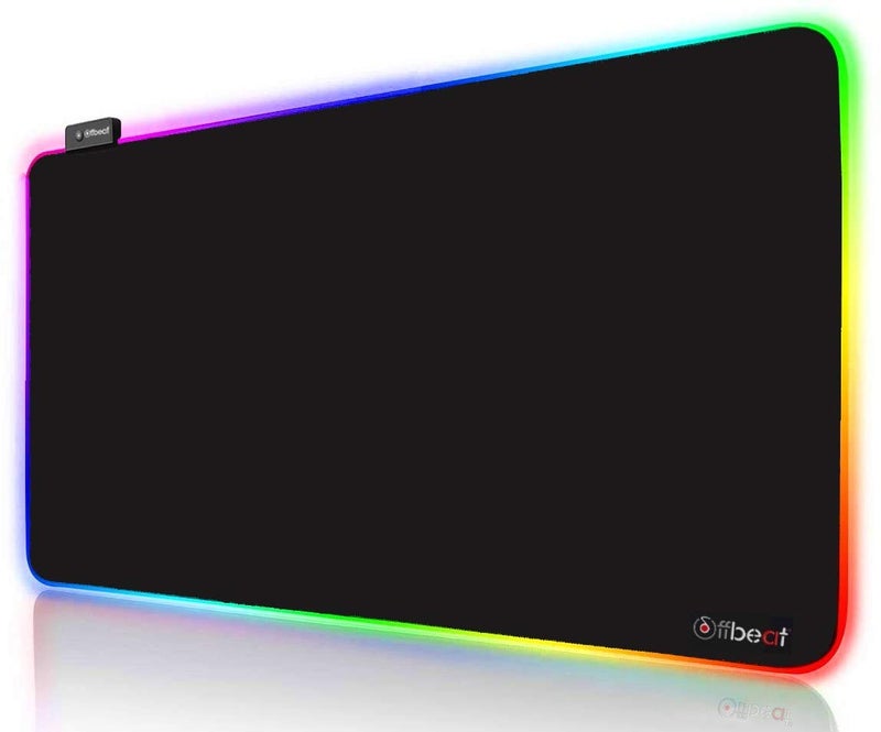 Offbeat - RGB Gaming Mouse Pad, Non-Slip Rubber Base, Soft Glowing 14 LED Modes | 2 Brightness Mode | Large Extended Gaming Desk Keyboard Pad Mat (800 x 300 x 4 MM) XXL - Image 1