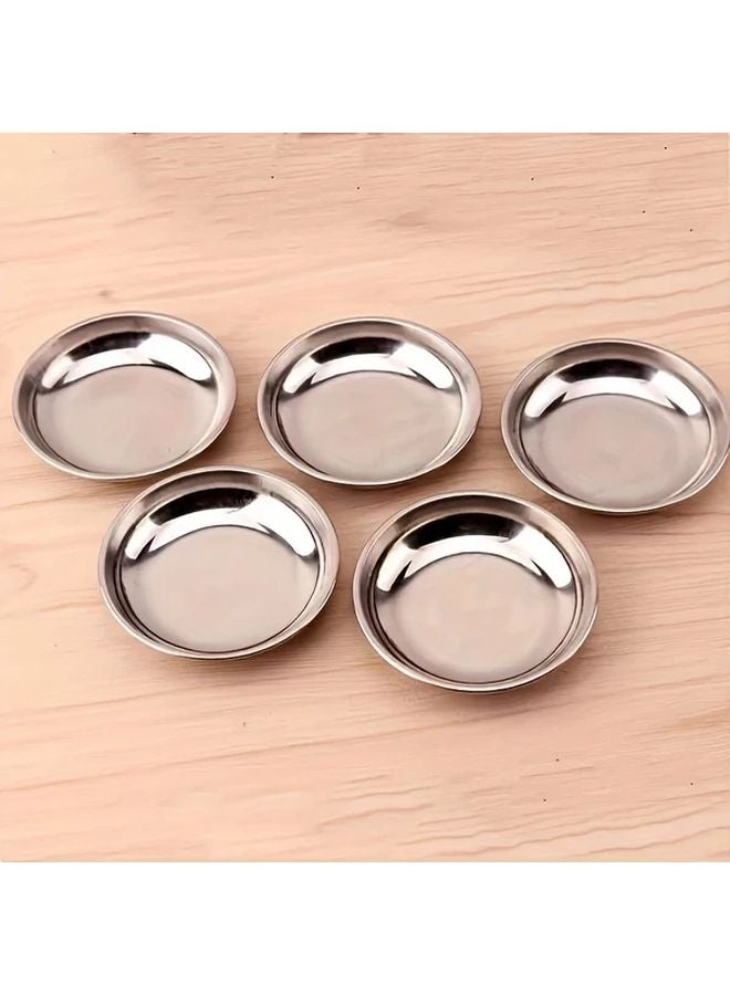 1 Set 5 Pcs Serving Utensils With Two Sizes Circular Stainless Steel Plates Model L - Image 2