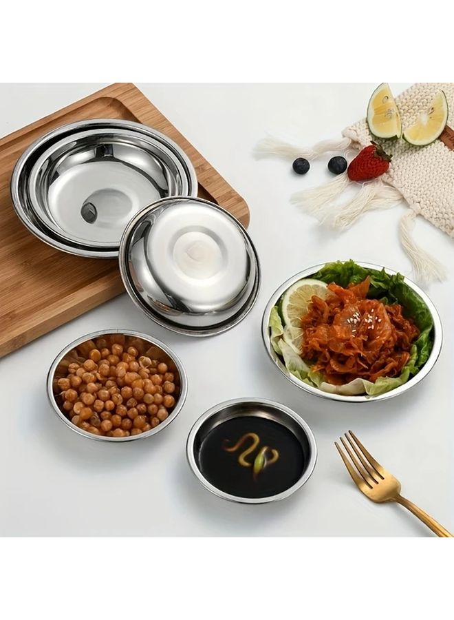 1 Set 5 Pcs Serving Utensils With Two Sizes Circular Stainless Steel Plates Model L - Image 3