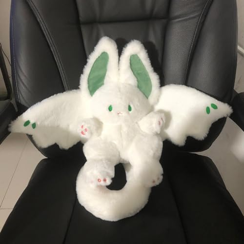 NatureMan 177inch Unique Bat Bunny Plush Pillow Kawaii Bat Rabbit Stuffed Animalwith Rabbit Ears and Bat Wings for Kids White - Image 5