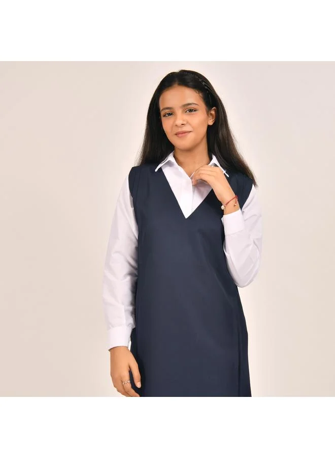 HAWRAA ABAYA Straight-cut apron with side trim and hidden pockets