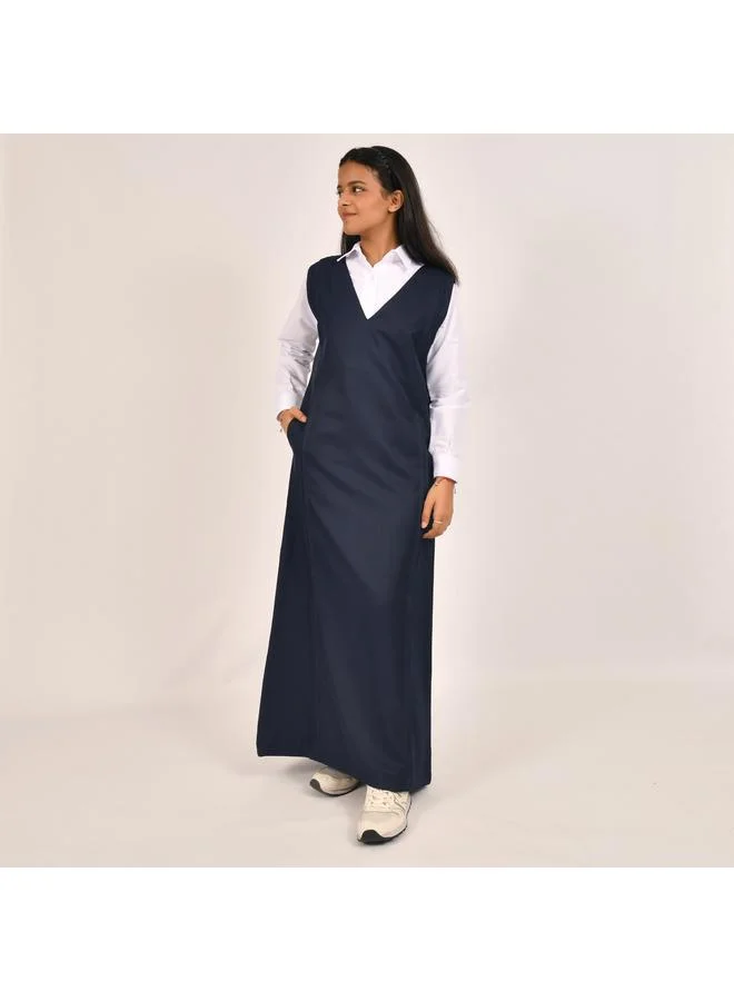 HAWRAA ABAYA Straight-cut apron with side trim and hidden pockets