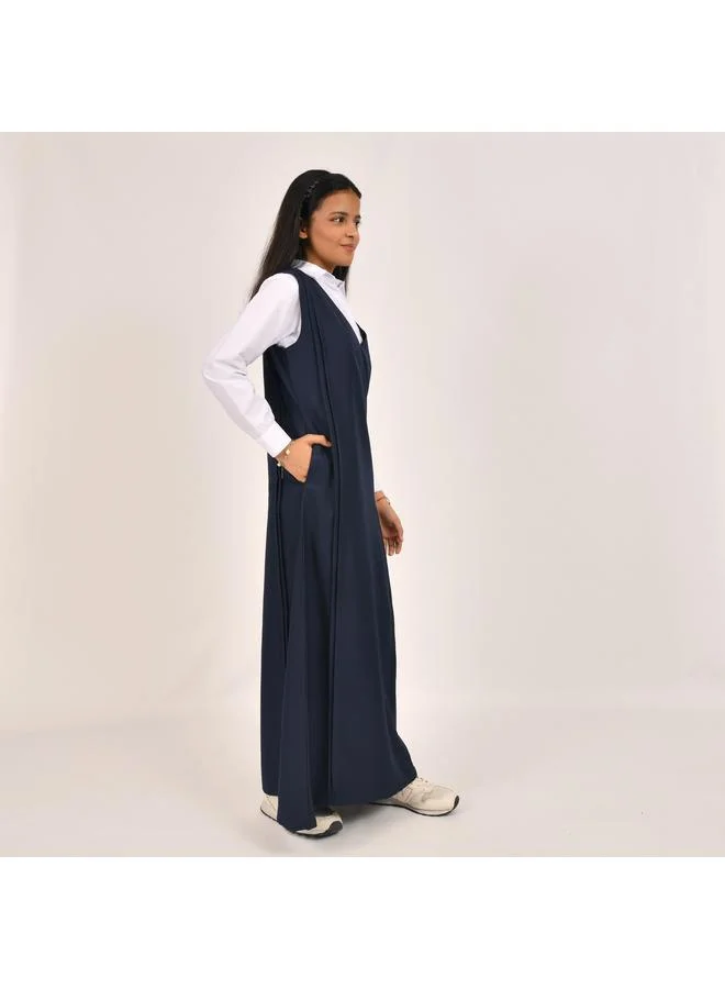 HAWRAA ABAYA Straight-cut apron with side trim and hidden pockets