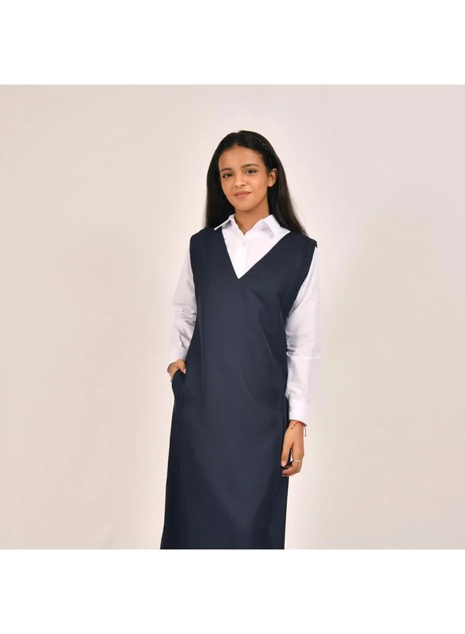 HAWRAA ABAYA Straight-cut apron with side trim and hidden pockets