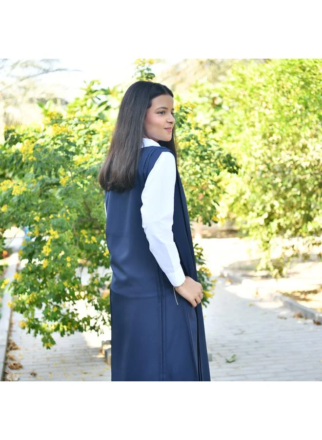 HAWRAA ABAYA Straight-cut apron with side trim and hidden pockets