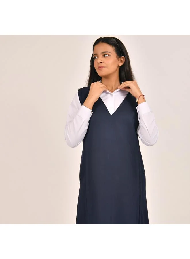 HAWRAA ABAYA Straight-cut apron with side trim and hidden pockets